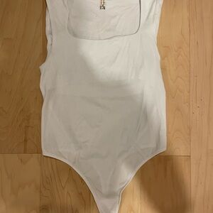 White free people, square neck bodysuit